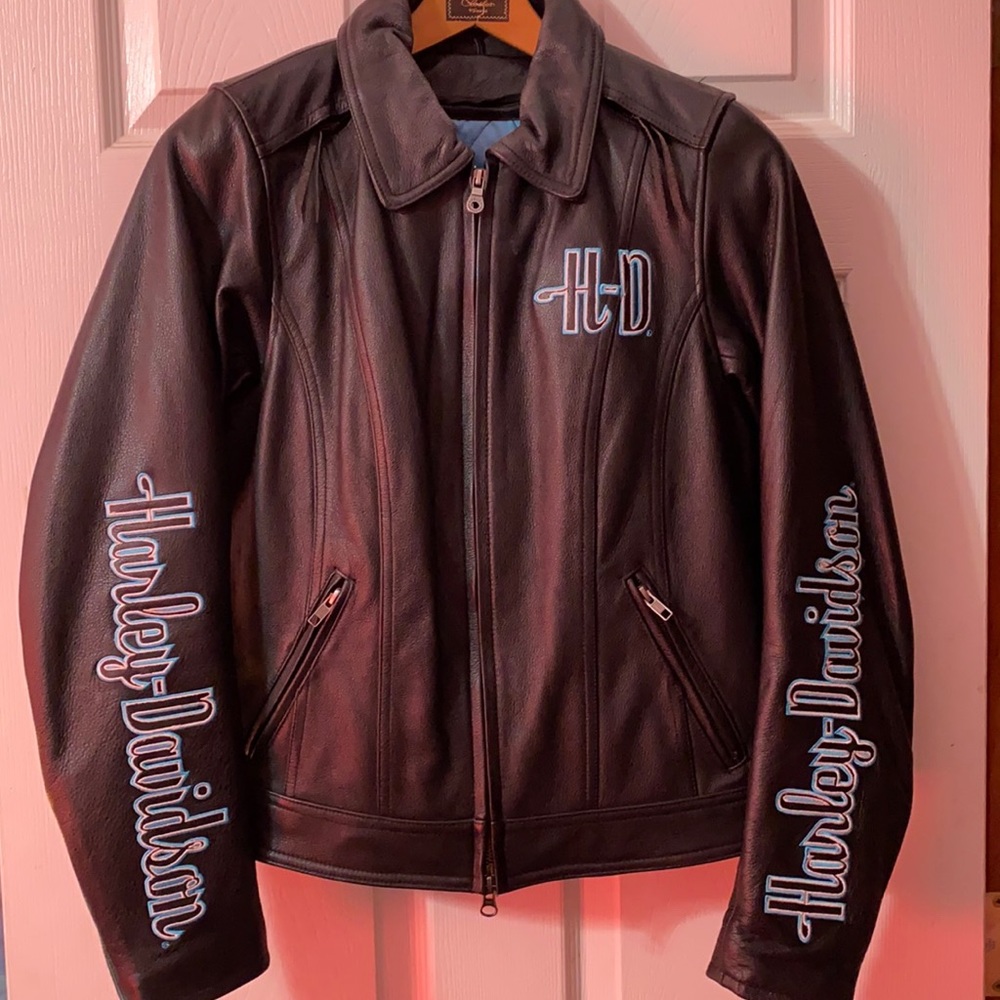 Ladies Harley Davidson Leather Jacket with detachable inner lining